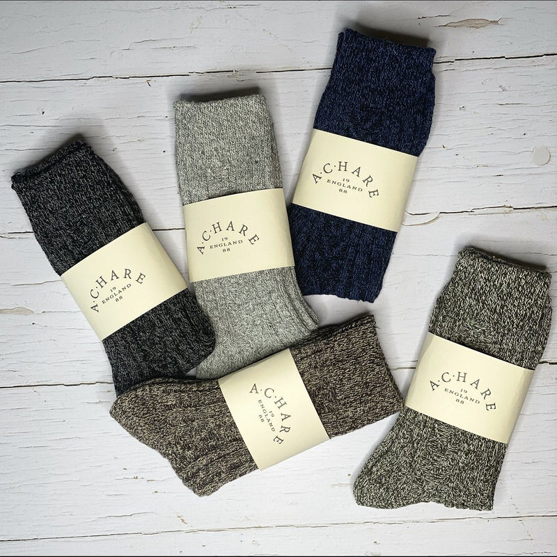 Navy Wool Mix Socks (Men)