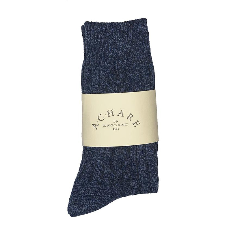 Navy Wool Mix Socks (Men)