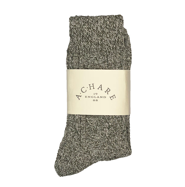 Olive Wool Mix Socks (Women)