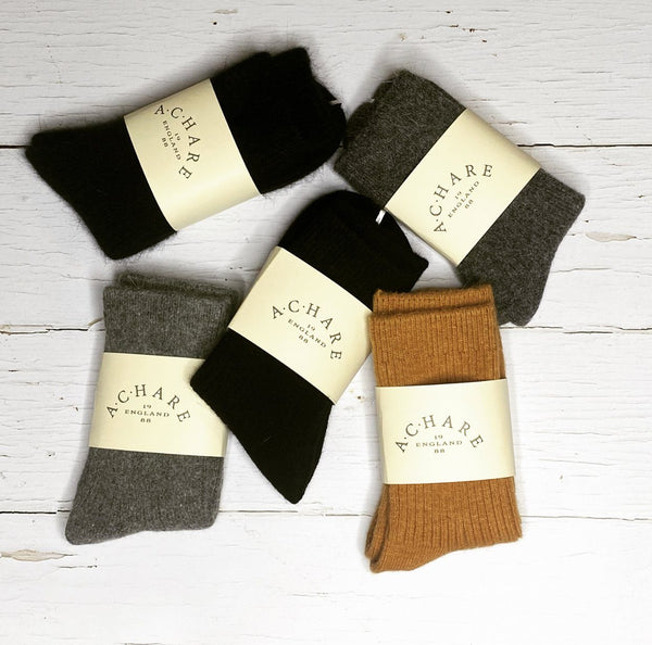 Black wool mix socks